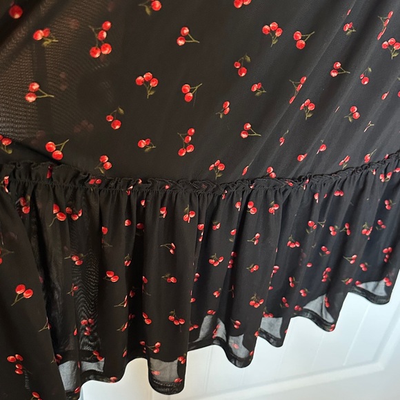 Cherry Print Black swing Dress date night valentines - Picture 6 of 7